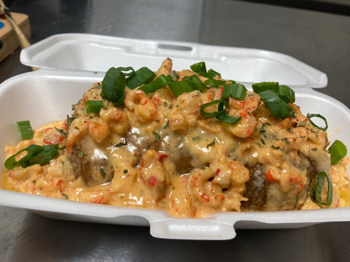Crawfish Stuffed Baked Potato ORLEANS BROTHERS